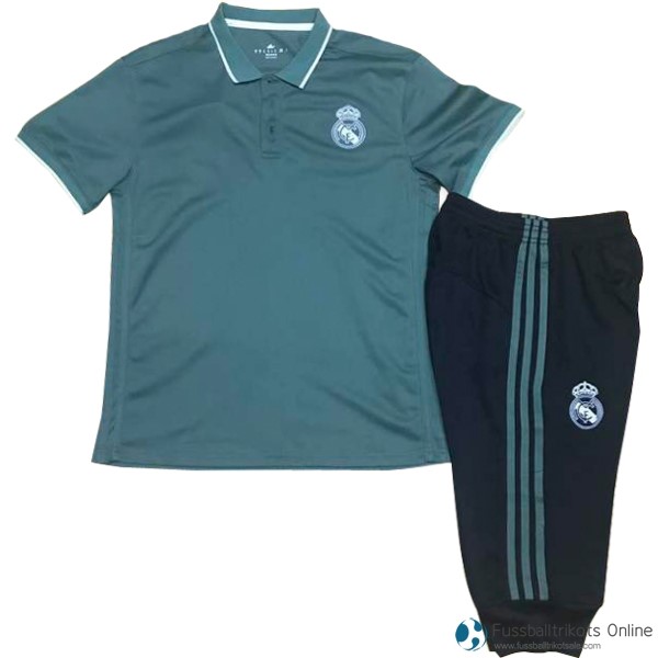 Real Madrid Polo Set Komplett 2017-18 Grün Fussballtrikots Günstig